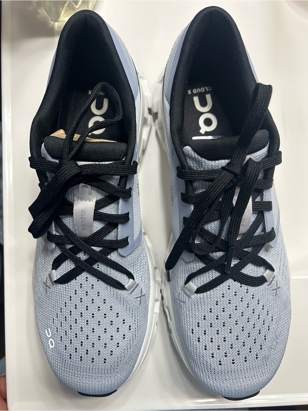 On Running Cloud X Men's Light Grayish blue and Black Athletic Shoes